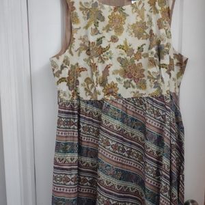 Retroliciius 4x gold floral print dress